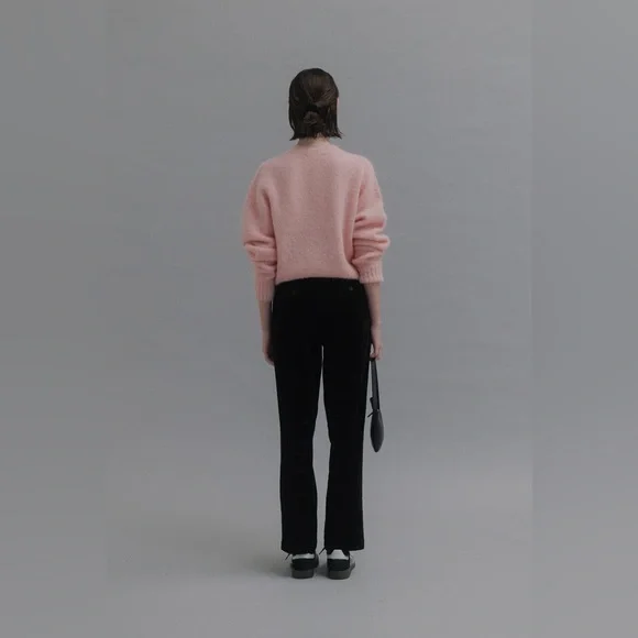 Nothing Written, Black Stretch Cotton Corduroy Straight Leg Pants - Picture 8 of 9